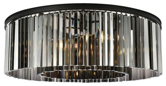 Elegant Lighting 1208F43-SS/RC Sydney 10 Light 44"W Flush Mount - Matte BlackBy Elegant Furniture & Lighting