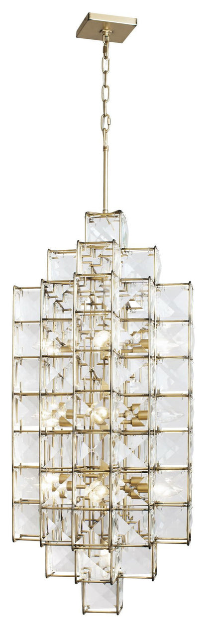 Varaluz 329F14 Cubic 14 Light 19"W Crystal Chandelier - Calypso GoldBy Varaluz