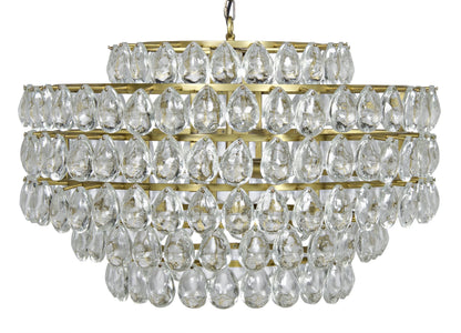 NOIR Furniture Linden Chandelier, Antique Brass, Metal and CrystalBy Noir