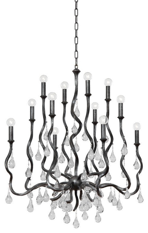 Corbett Lighting Aveline 12 Light Chandelier, Blackened Silver LeafBy Corbett Lighting