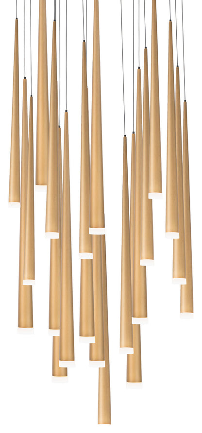 Modern Forms PD-41821R Cascade 21 Light 26"W LED Crystal Multi - Aged BrassBy Modern Forms