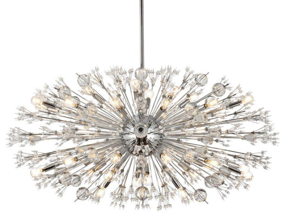 Elegant Lighting 2500D48C Vera 48 inch crystal starburst oval pendant in chromeBy Elegant Furniture & Lighting