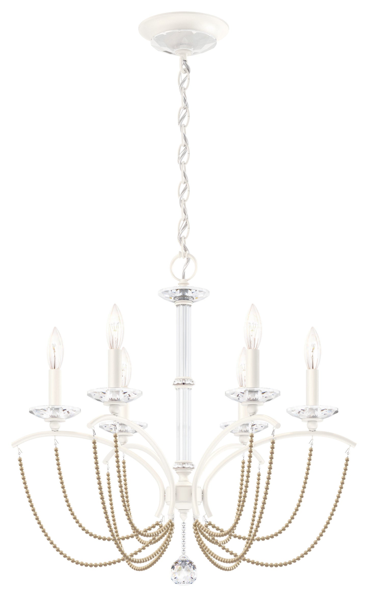 Schonbek Bc7106N-06Pbz 6 Light Crystal Chandelier, WhiteBy Schonbek