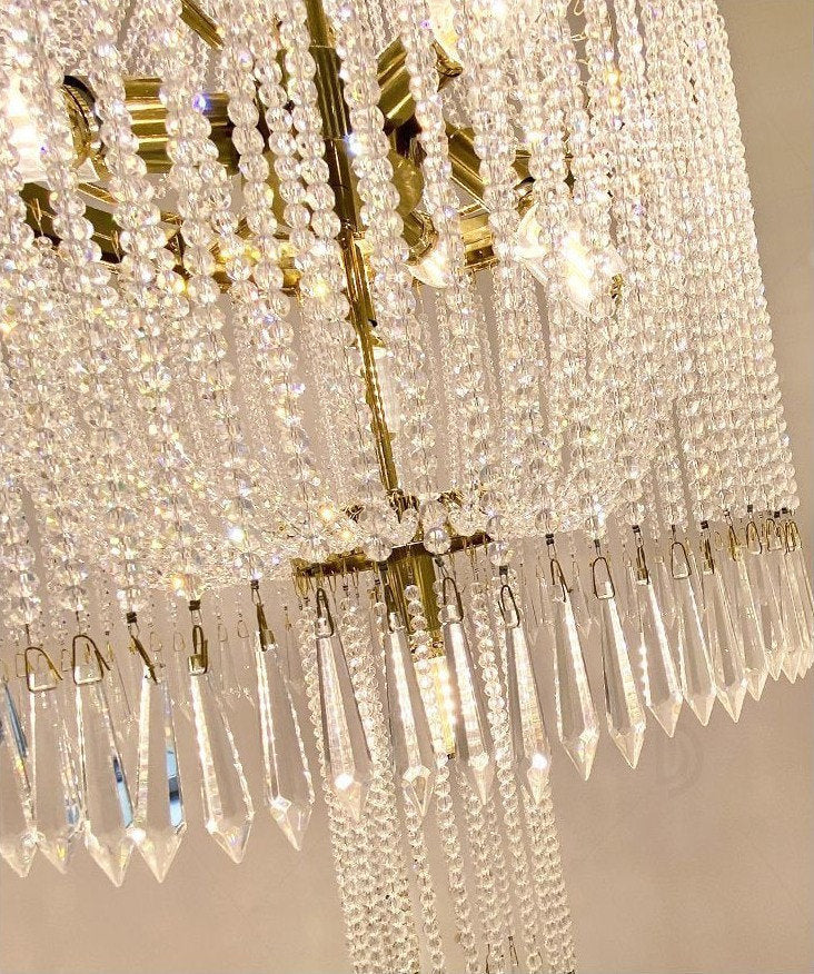 Deiva Marina | Luxury Large Spiral Crystal Chandelier for StaircaseBy Miron Demid LLC