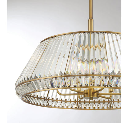 Pyramid 6-Light Pendant in Warm BrassBy Savoy House
