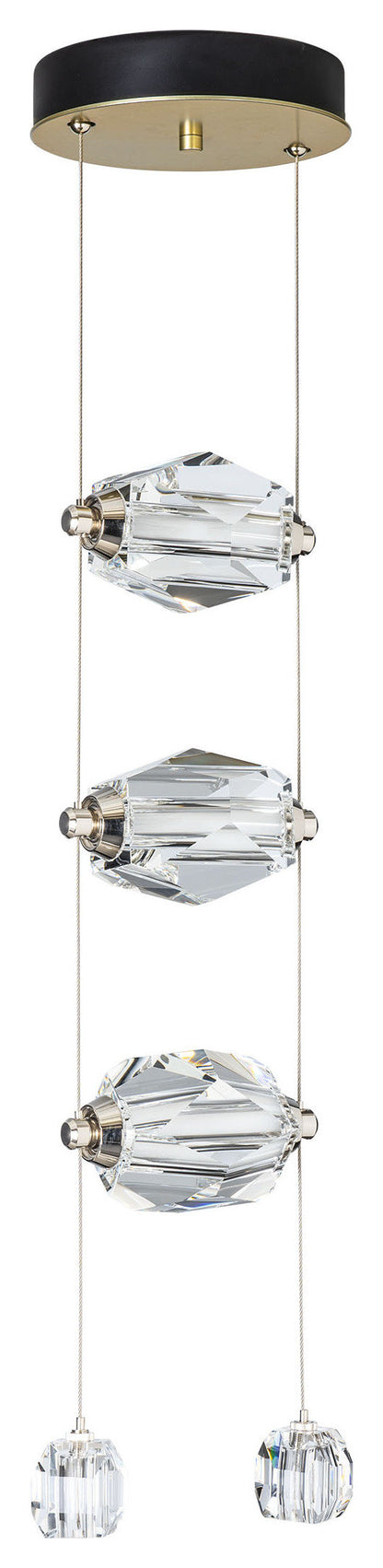 Gatsby 3-Light LED Pendant Modern Brass Crystal StandardBy Hubbardton Forge