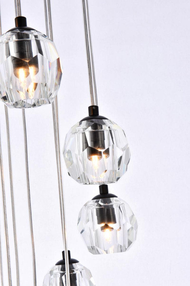 Lux Light 18.5" 24-Lights Black PendantBy Elegant Furniture & Lighting