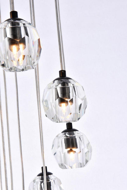 Lux Light 18.5" 24-Lights Black PendantBy Elegant Furniture & Lighting