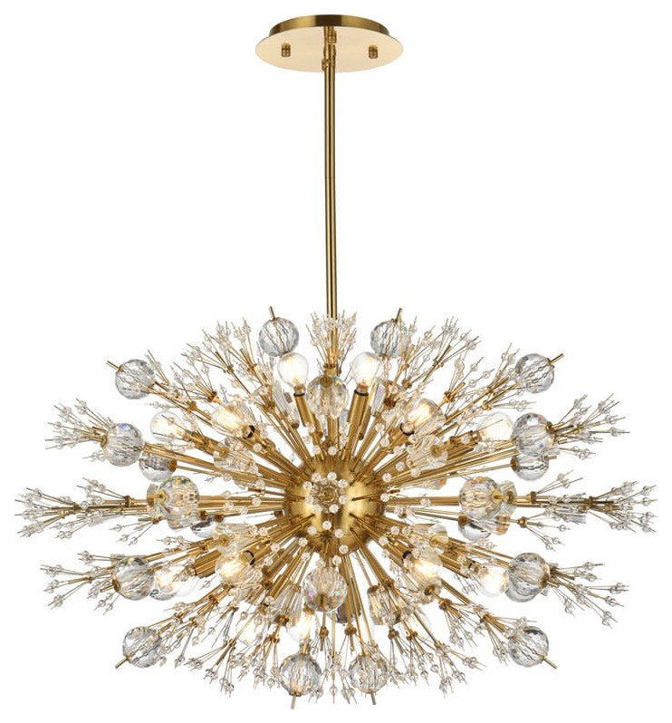 Elegant Lighting 2500D36 Vera 24 Light 36"W Crystal Sputnik - GoldBy Elegant Furniture & Lighting