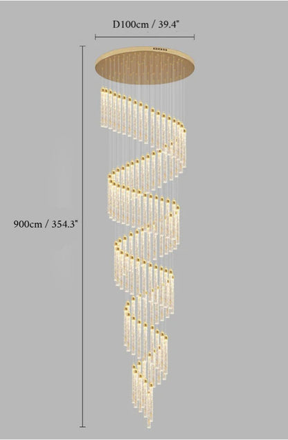 Varazze | Shimmering Magic Gold Crystal Pendant Chandelier, 100 Lights, Cool LightBy Miron Demid LLC