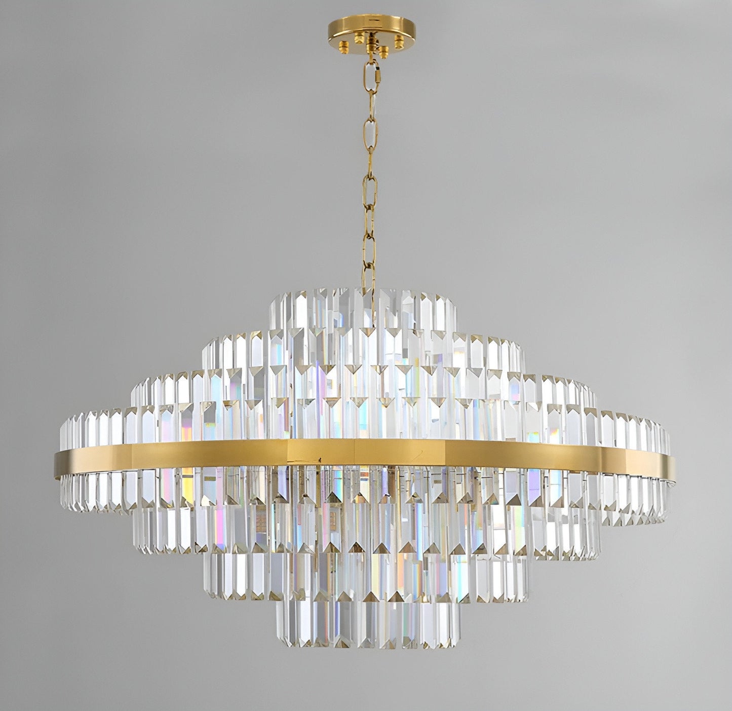 Calenzana | Large Chic Hanging Crystal Chandelier, 39.4''By Miron Demid LLC