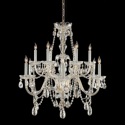Traditional Crystal 12 Light Spectra Crystal Brass ChandelierBy Crystorama Lighting