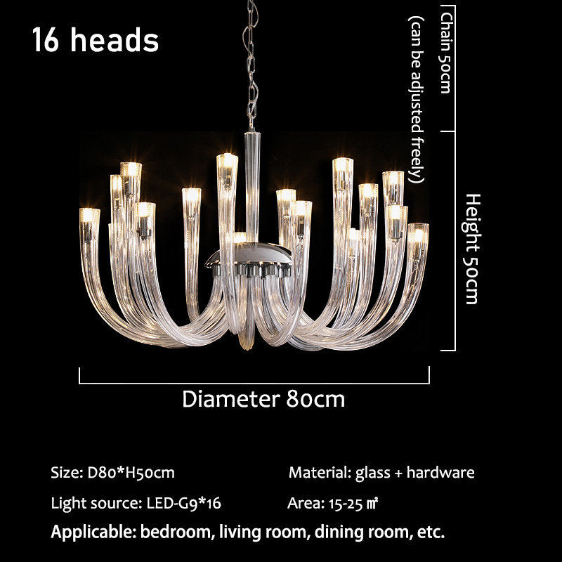 Candela Glass Chandelier, 16 HeadsBy Morsale.com