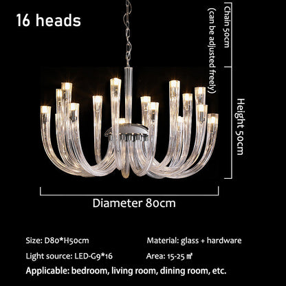 Candela Glass Chandelier, 16 HeadsBy Morsale.com