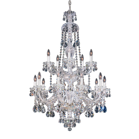 Sterlg 15 Light Chandelier Silver Clear Heritage CrystalBy Schonbek