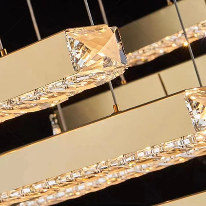 Stylish Crystal LED Chandelier, Gold, 15 Lights, Non-Dimmable, Warm LightBy Miron Demid LLC