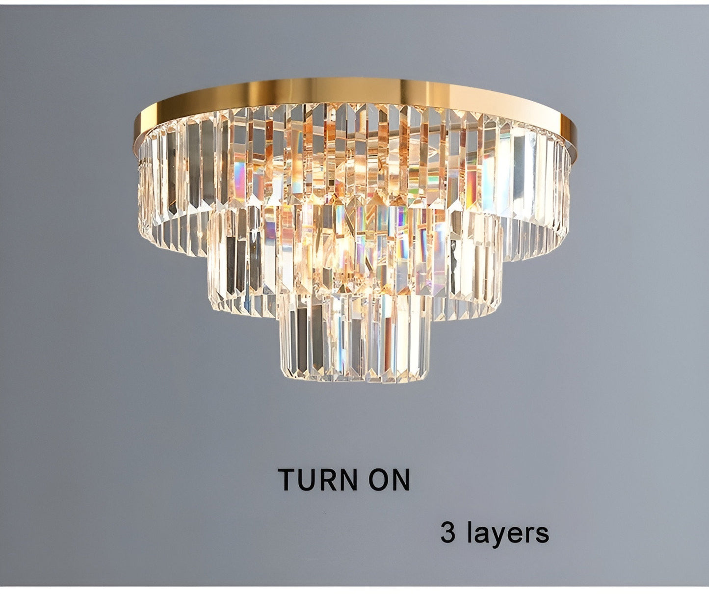Afragola | Contemporary gold crystal ceiling chandelier, 5 LayersBy Miron Demid LLC