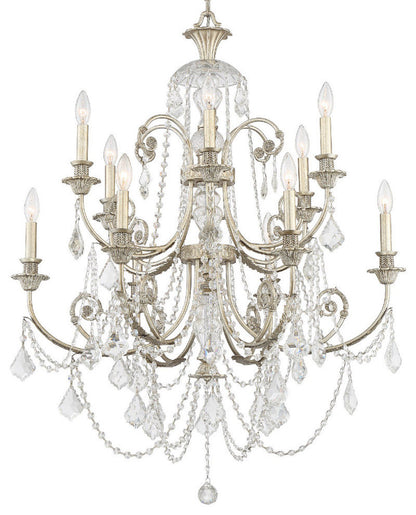 Regis 12 Light Swarovski Strass Crystal Silver ChandelierBy Crystorama Lighting