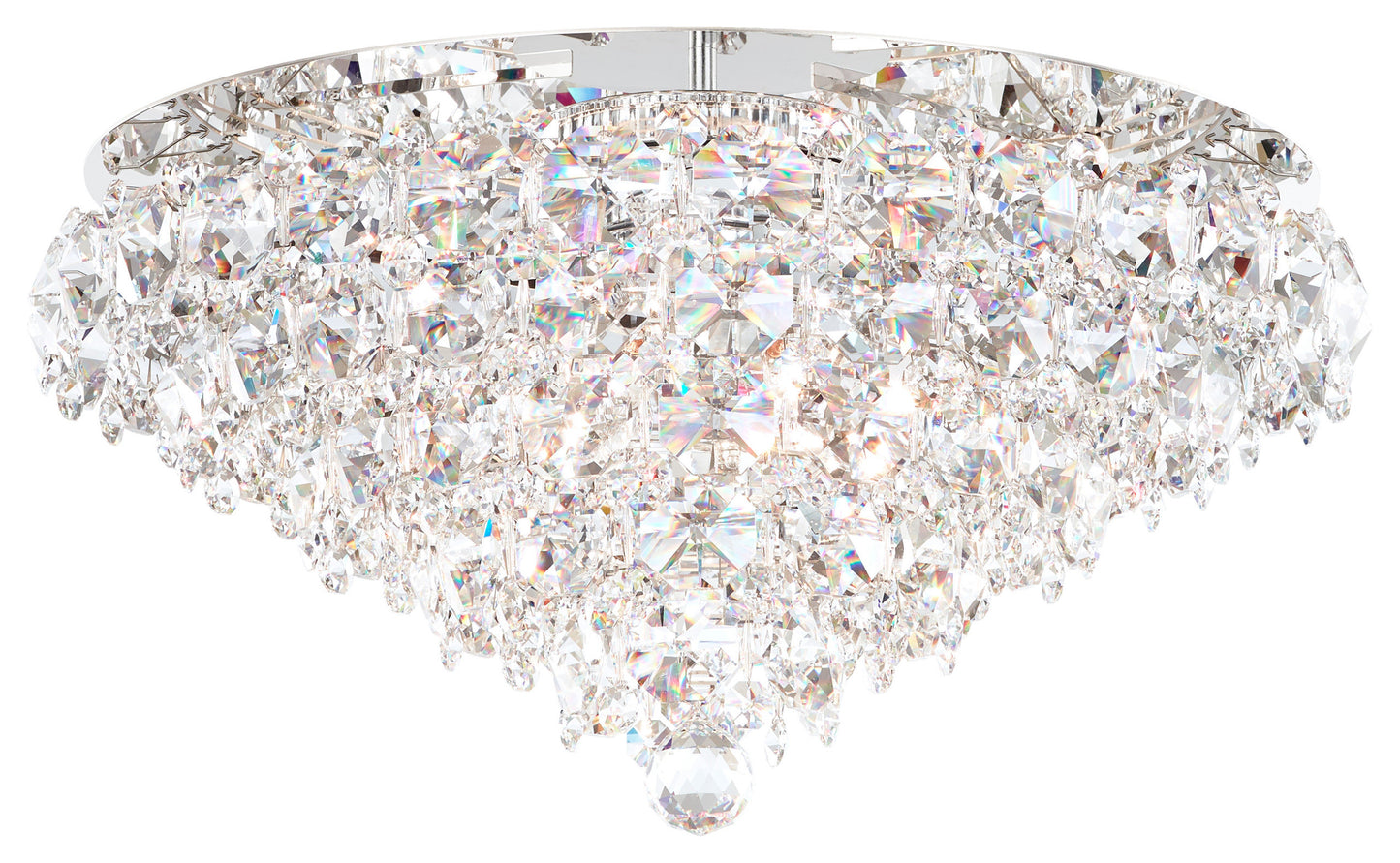Schonbek Bn1424N-401S 6 Light Crystal Semi-Flush, Polished Stainless SteelBy Schonbek