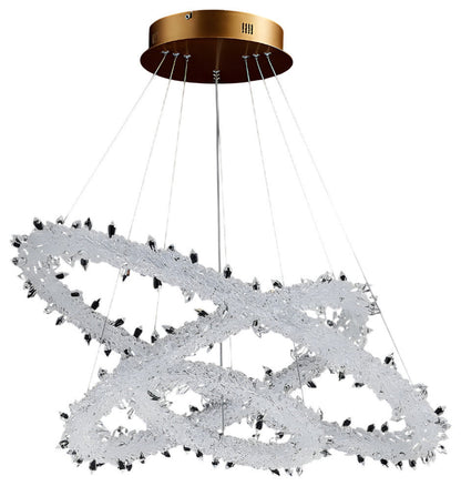 Andenne | Modern Ring Crystal Chandelier for Living Room, 3 Rings CrossBy Miron Demid LLC