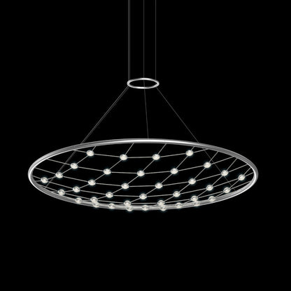 Constellation Galaxy Matrix Round LED Pendant, Bright Satin Aluminum, 48"By SONNEMAN - A Way of Light