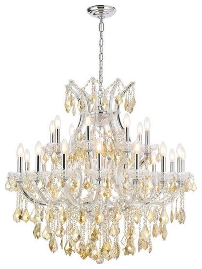 Elegant Lighting 2800D36-GT/RC Maria Theresa 24 Light 36"W - Golden TeakBy Elegant Furniture & Lighting