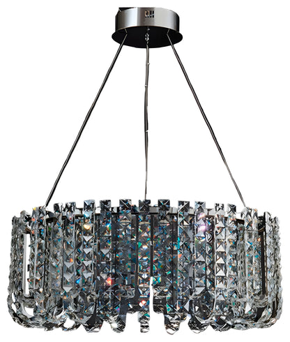 Cagnano Amiterno | Posh Large LED Crystal Pendant Chandelier, 1 Layer Large -Dia39.4", Cool LightBy Miron Demid LLC