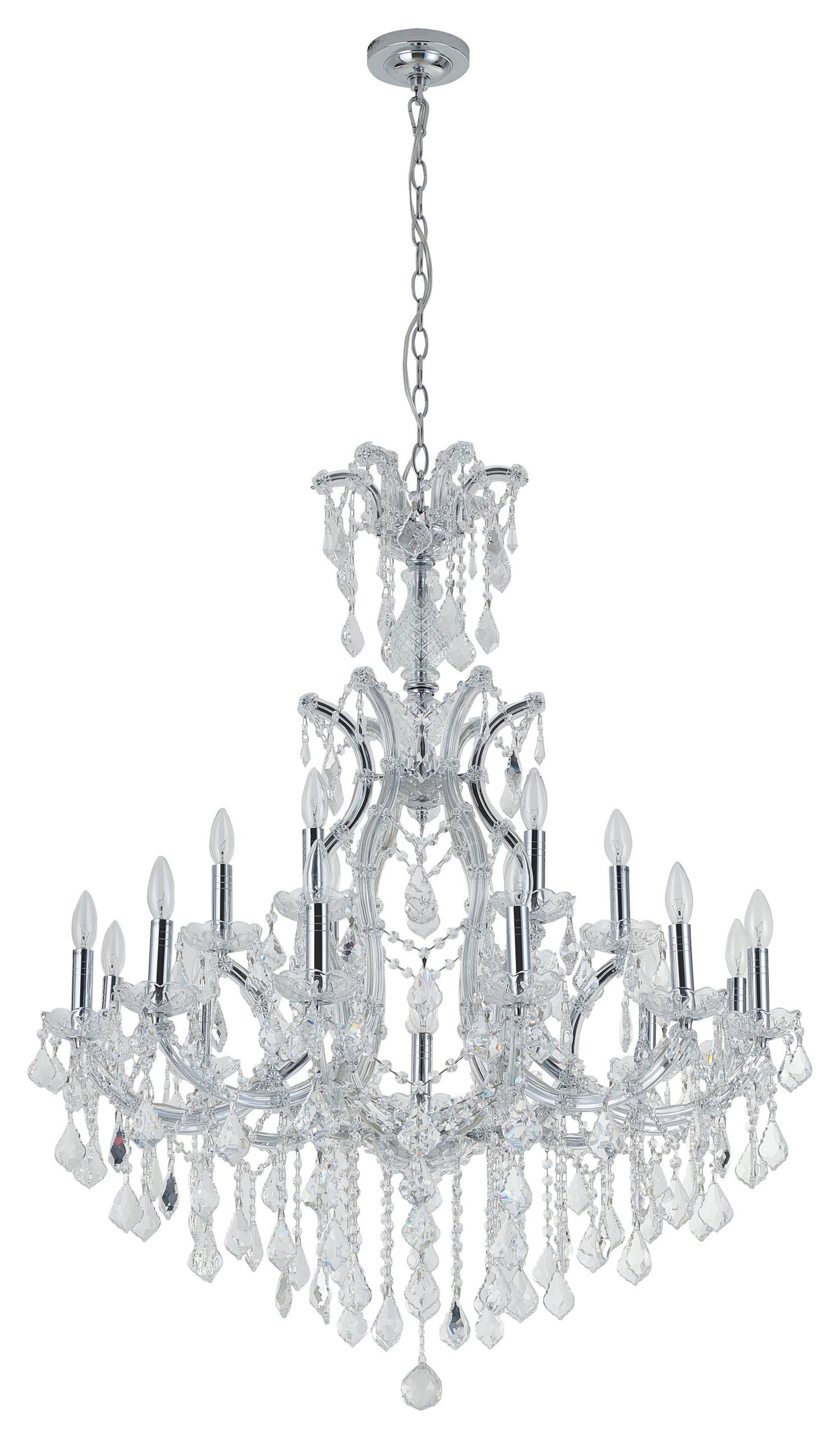 19-Light Chrome Crystal ChandelierBy Design Living