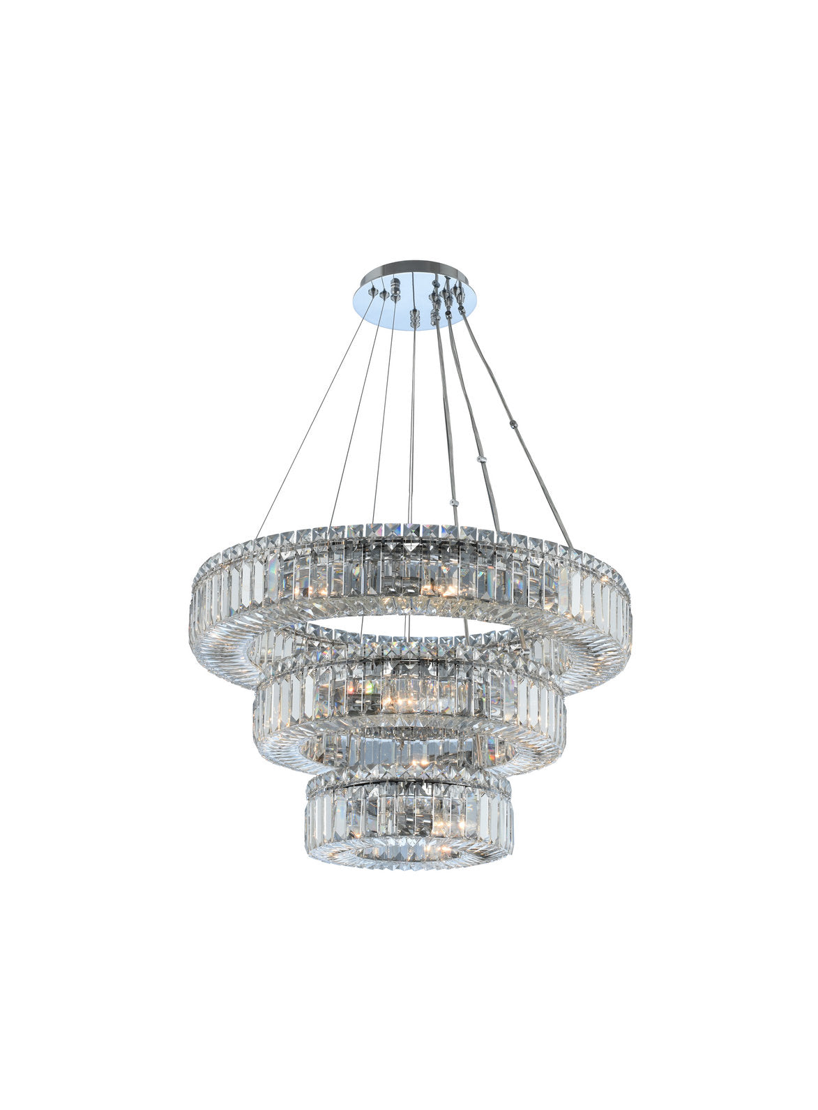 Rondelle 26x12" 18-Light Contemporary Large Pendants by AllegriBy Allegri Crystal by Kalco Lighting