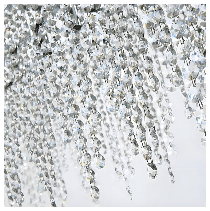 Acireale | Modern Drum LED Ceiling Chandelier, Chrome, Dia39.4", Warm Light, Non-DimmableBy Miron Demid LLC