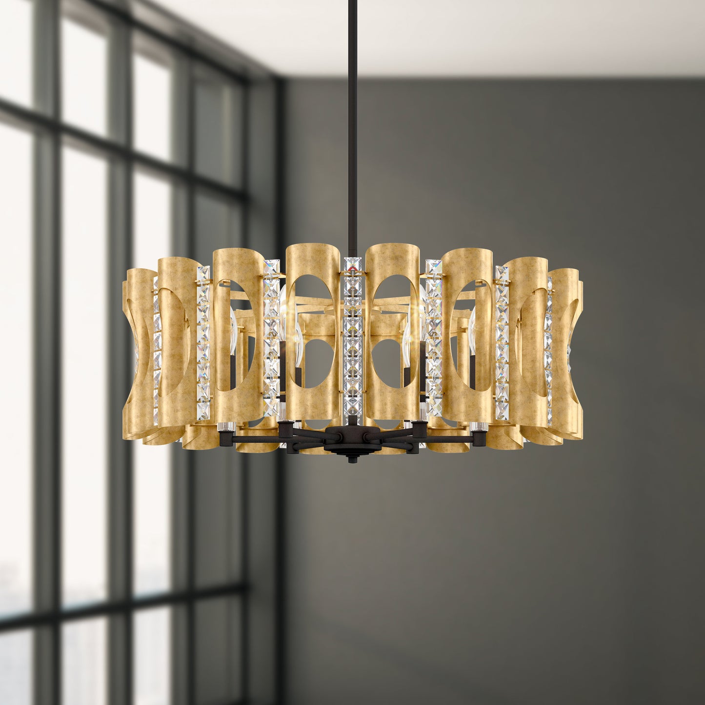 Schonbek Mr1006N-22H 6 Light Crystal Pendant, Heirloom GoldBy Schonbek