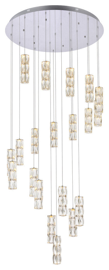 Elegant Lighting Polaris 38" Led Chandelier in ChromeBy Elegant Furniture & Lighting