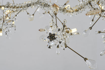 30-Light 70" Gold Stainless Steel Chandelier With Clear and Champagne CrystalsBy Design Living