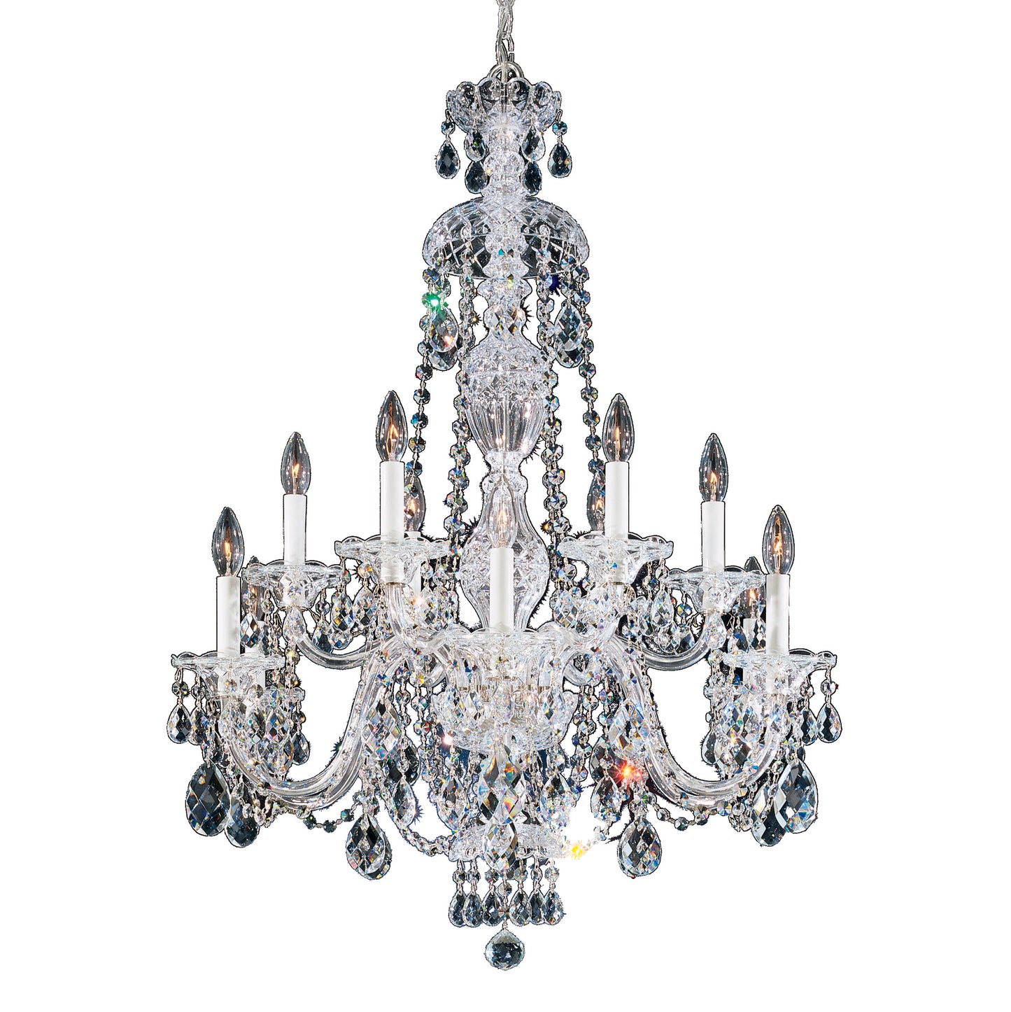 Schonbek 2997-40S 12 Light Crystal Chandelier, Polished SilverBy Schonbek