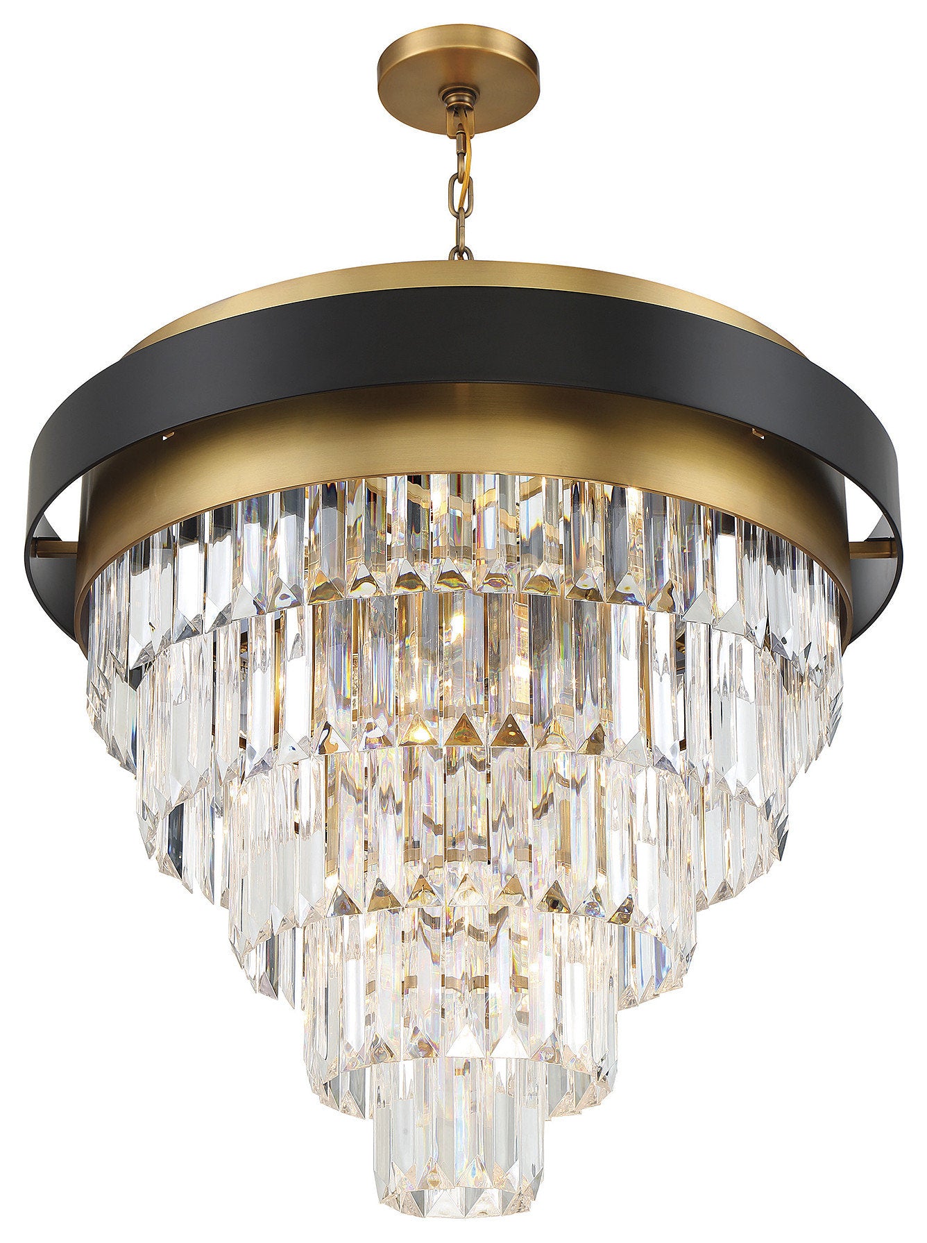 Marquise 9-Light Chandelier, Matte Black With Warm Brass AccentsBy Savoy House