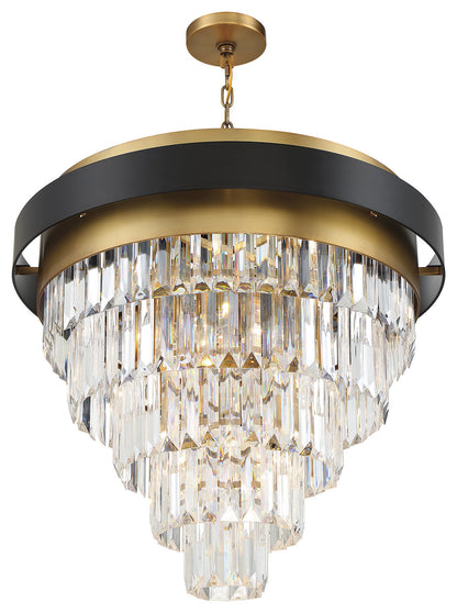 Marquise 9-Light Chandelier, Matte Black With Warm Brass AccentsBy Savoy House