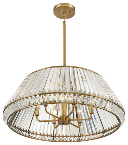 Pyramid 6-Light Pendant in Warm BrassBy Savoy House