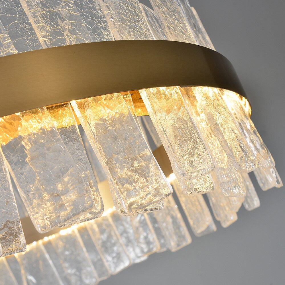 Kortrijk | Round Gold Glass Led Chandelier for Bedroom, Medium - Dia23.6" / 60cmBy Miron Demid LLC