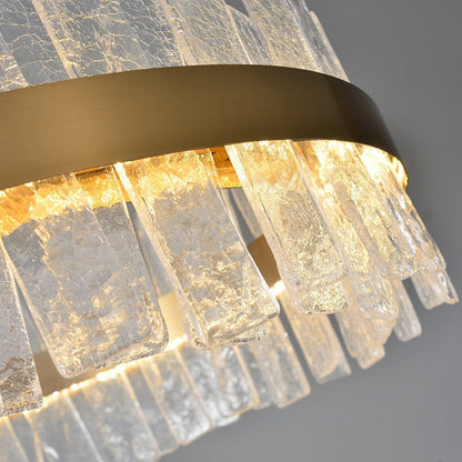 Kortrijk | Round Gold Glass Led Chandelier for Bedroom, Medium - Dia23.6" / 60cmBy Miron Demid LLC