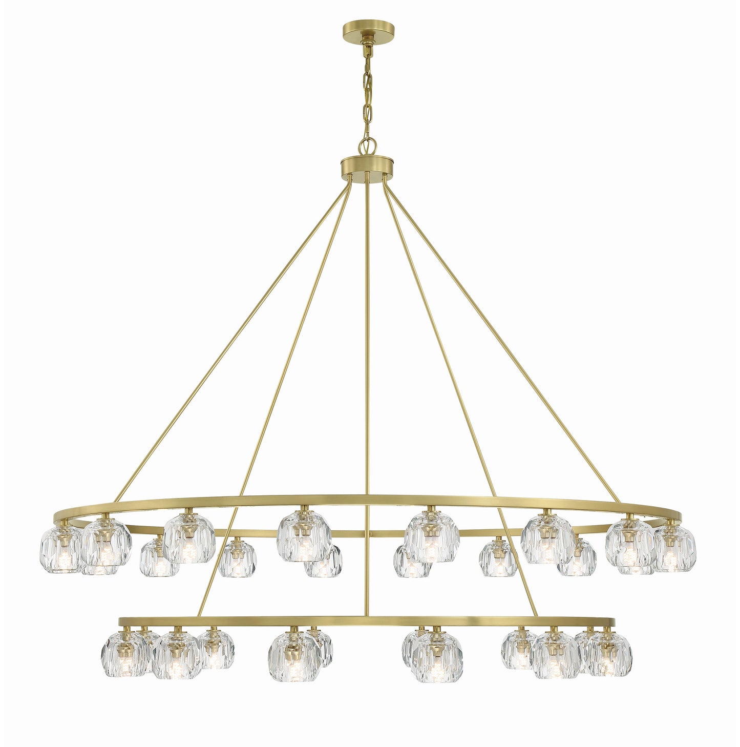 Aragon 30-Light Soft Brass Chandelier, Faceted Cut CrystalBy Crystorama Lighting
