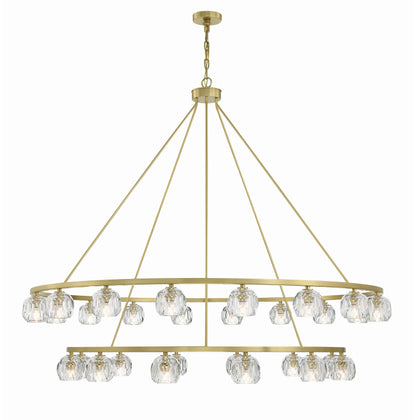 Aragon 30-Light Soft Brass Chandelier, Faceted Cut CrystalBy Crystorama Lighting