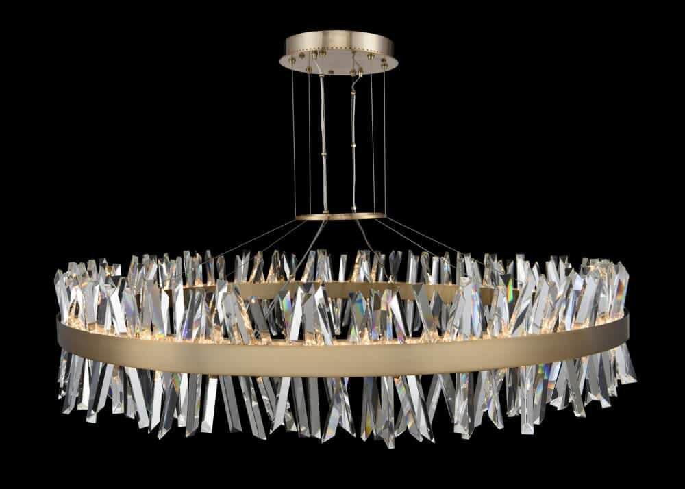 Glacier LED 10 inch Mini Pendant, Brushed Champagne Gold, XxxlBy Crystallo Lighting