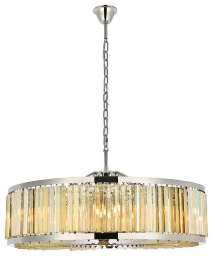 Elegant Lighting 1203G43-GT/RC Chelsea 10 Light 44"W Crystal Drum - PolishedBy Elegant Furniture & Lighting
