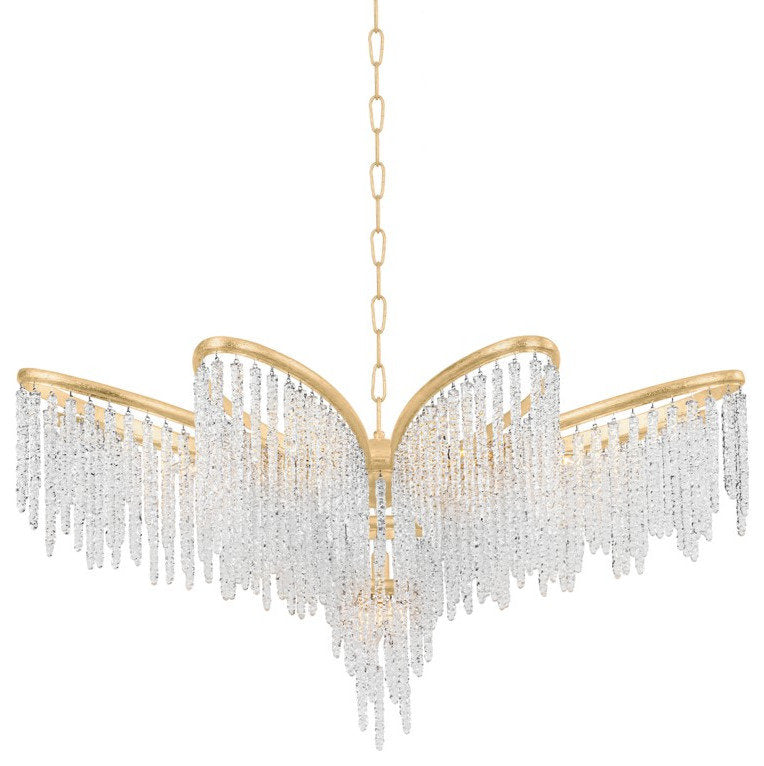 Pandora Nine Light Chandelier, Gold LeafBy Corbett Lighting