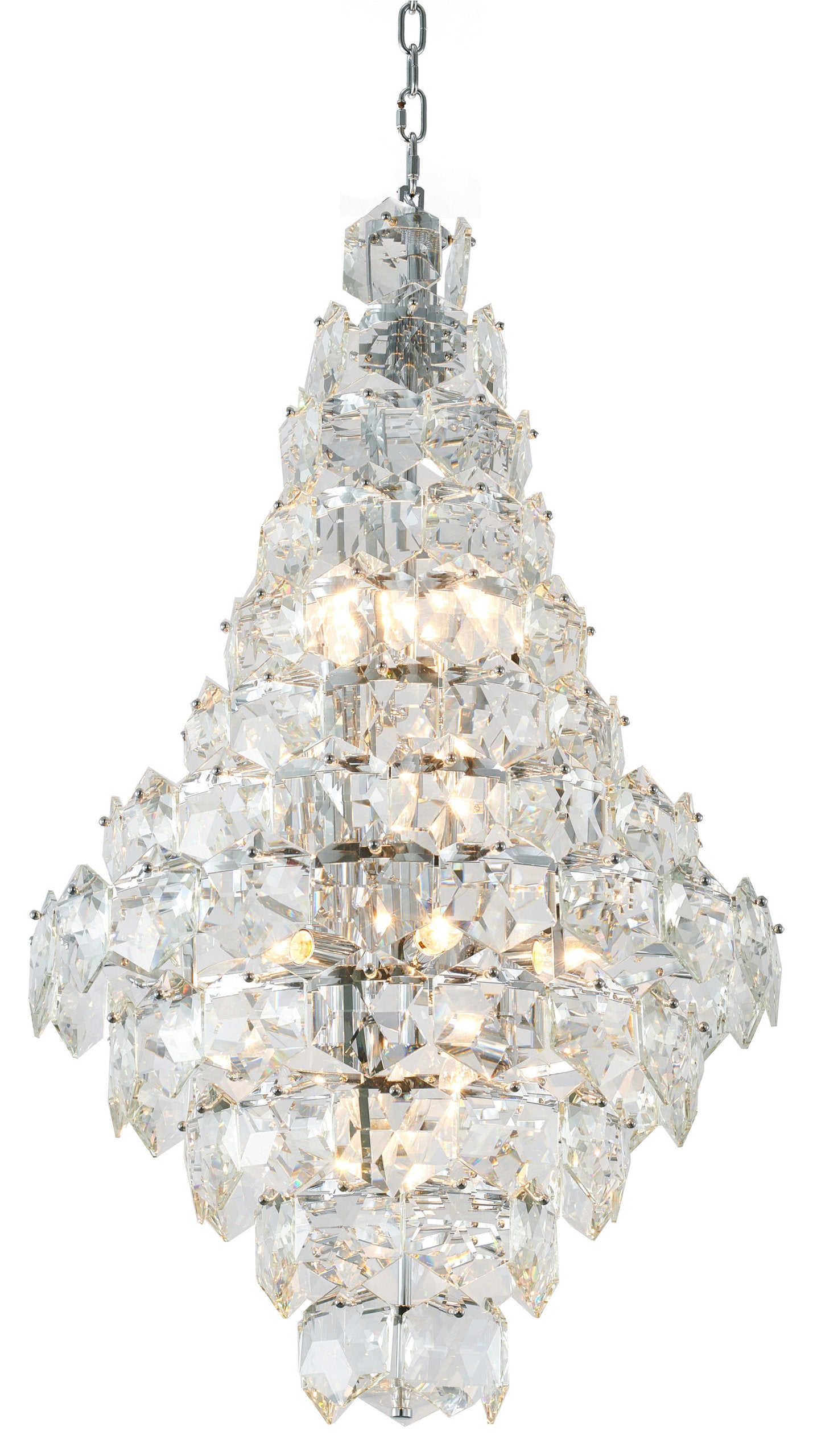 Clear Crystal Chandelier With Chrome HardwareBy Design Living
