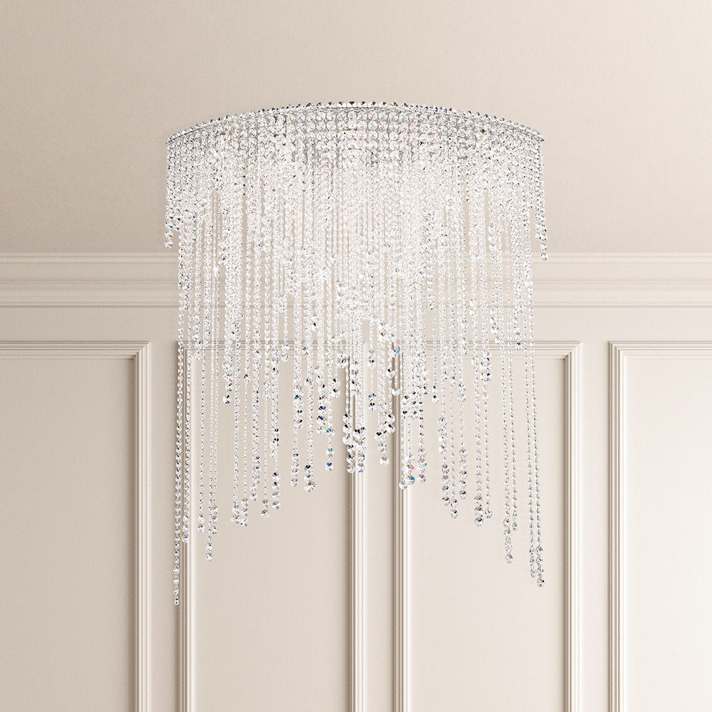 Schonbek Ch4803N-401H 8 Light Crystal Semi-Flush, Polished Stainless SteelBy Schonbek