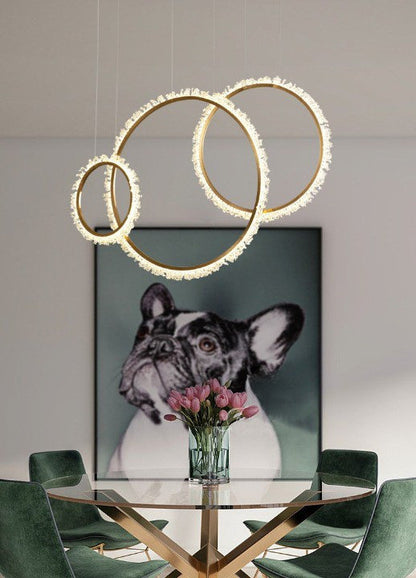 MIRODEMI? Aarau | Crystal Pendant Light in the Shape of Rings, Dia15.7+23.6+31.5", Cool LightBy Miron Demid LLC