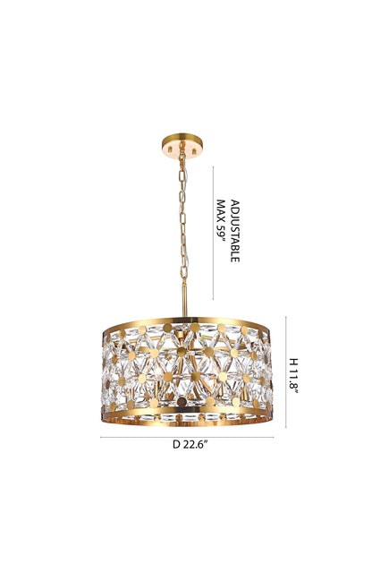 6-Light Copper Metal Chandelier With Clear Star Crystal DetailingBy Design Living