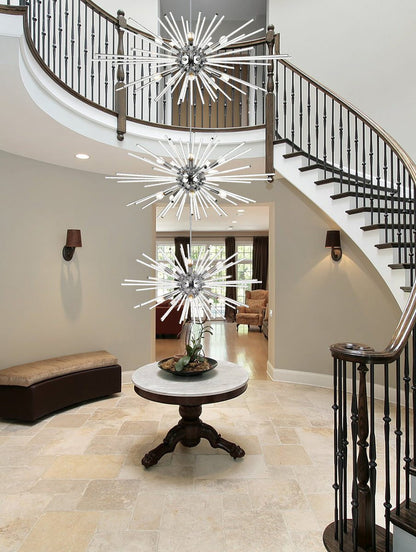 Elegant Lighting 46" Three Tiers Crystal Starburst ChandelierBy Elegant Furniture & Lighting