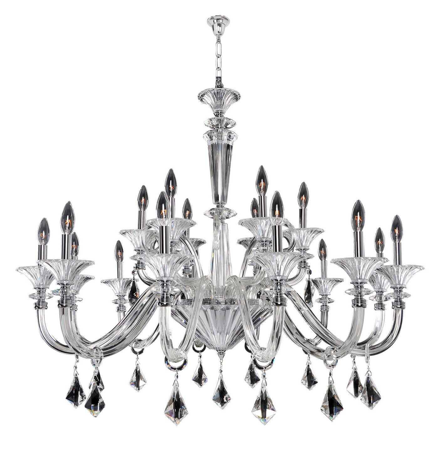 Chauvet 43"x35" 18-Light Transitional Large Chandeliers by AllegriBy Allegri Crystal by Kalco Lighting